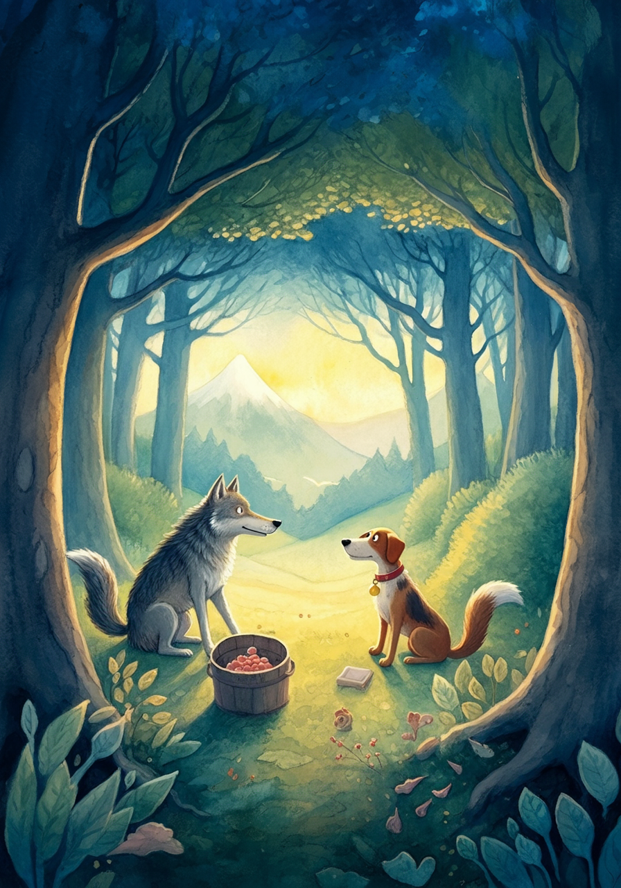 [THE DOG and the WOLF.](#contents)