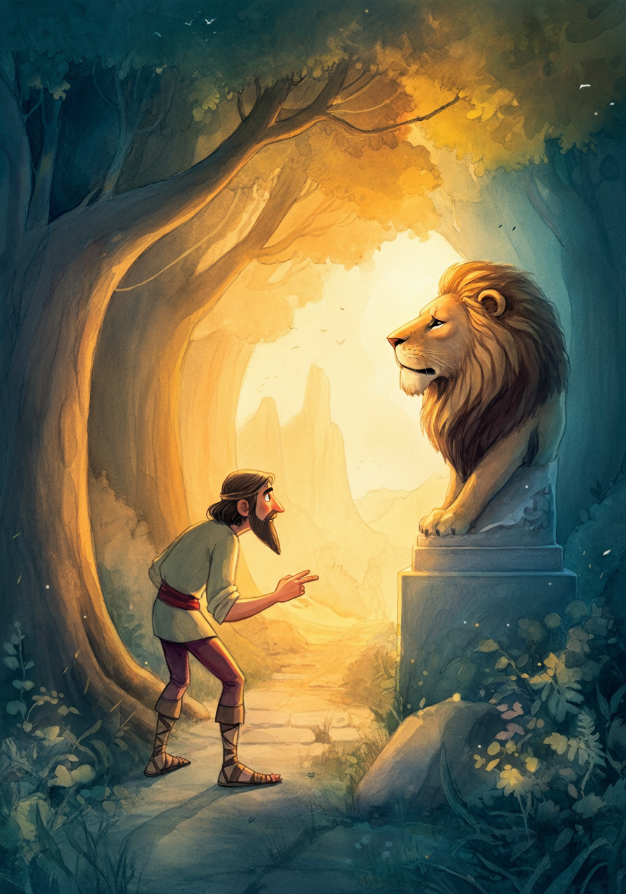 [THE MAN and the LION.](#contents)