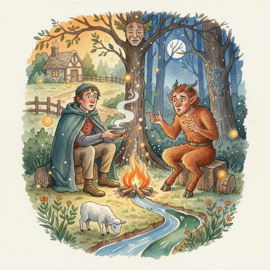 [THE TRAVELLER and the SATYR.](#contents)