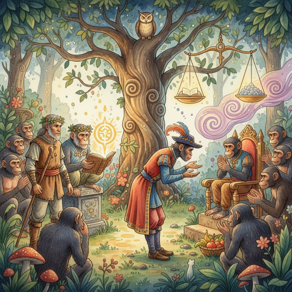 Cover: THE APES and THE TWO TRAVELLERS