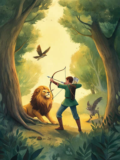 THE ARCHER AND THE LION