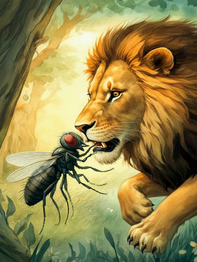 THE GNAT AND THE LION