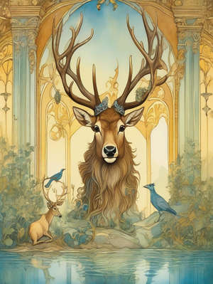 THE STAG AT THE POOL