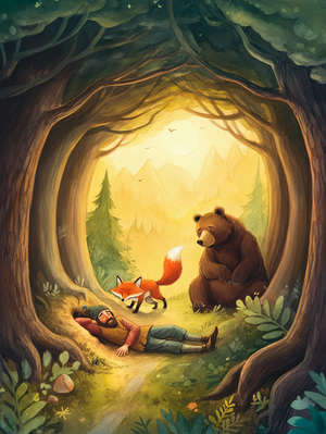 THE MAN, THE FOX, AND THE BEAR