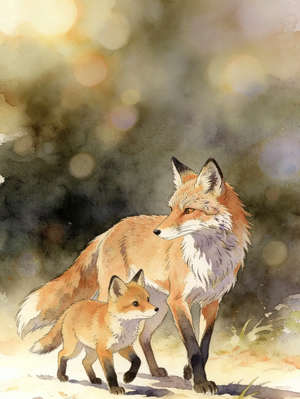 THE OLD FOX AND HER YOUNG ONE