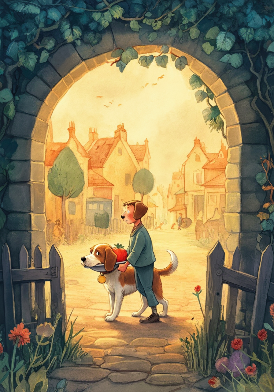 THE DOG and HIS MASTER'S DINNER