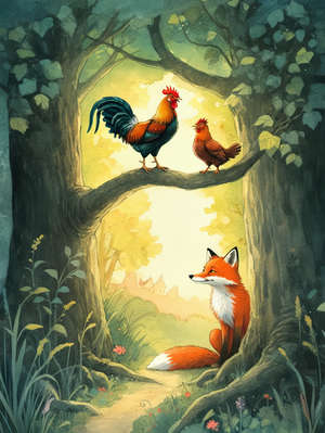 THE DOG, THE COCK, AND THE FOX