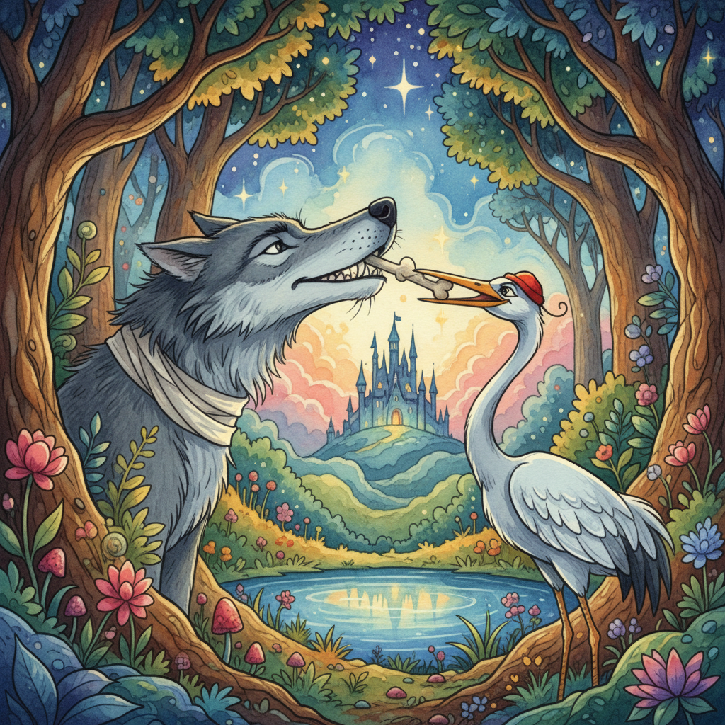 THE WOLF and THE CRANE