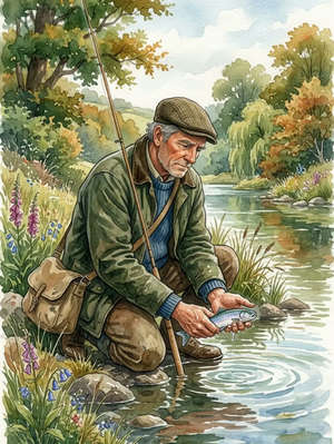 THE ANGLER AND THE LITTLE FISH