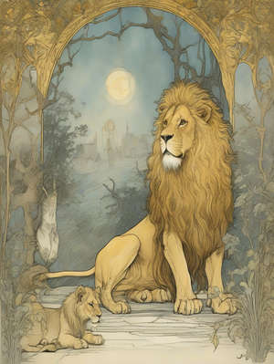 THE ASS AND THE LION HUNTING