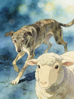 THE DOG AND THE SHEEP