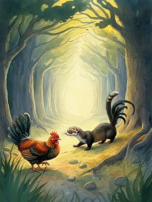 THE POLECAT AND THE COCK