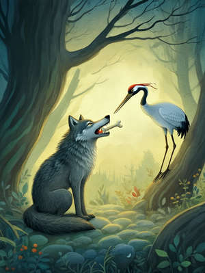 THE WOLF AND THE CRANE