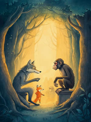 THE WOLF, THE FOX, AND THE APE