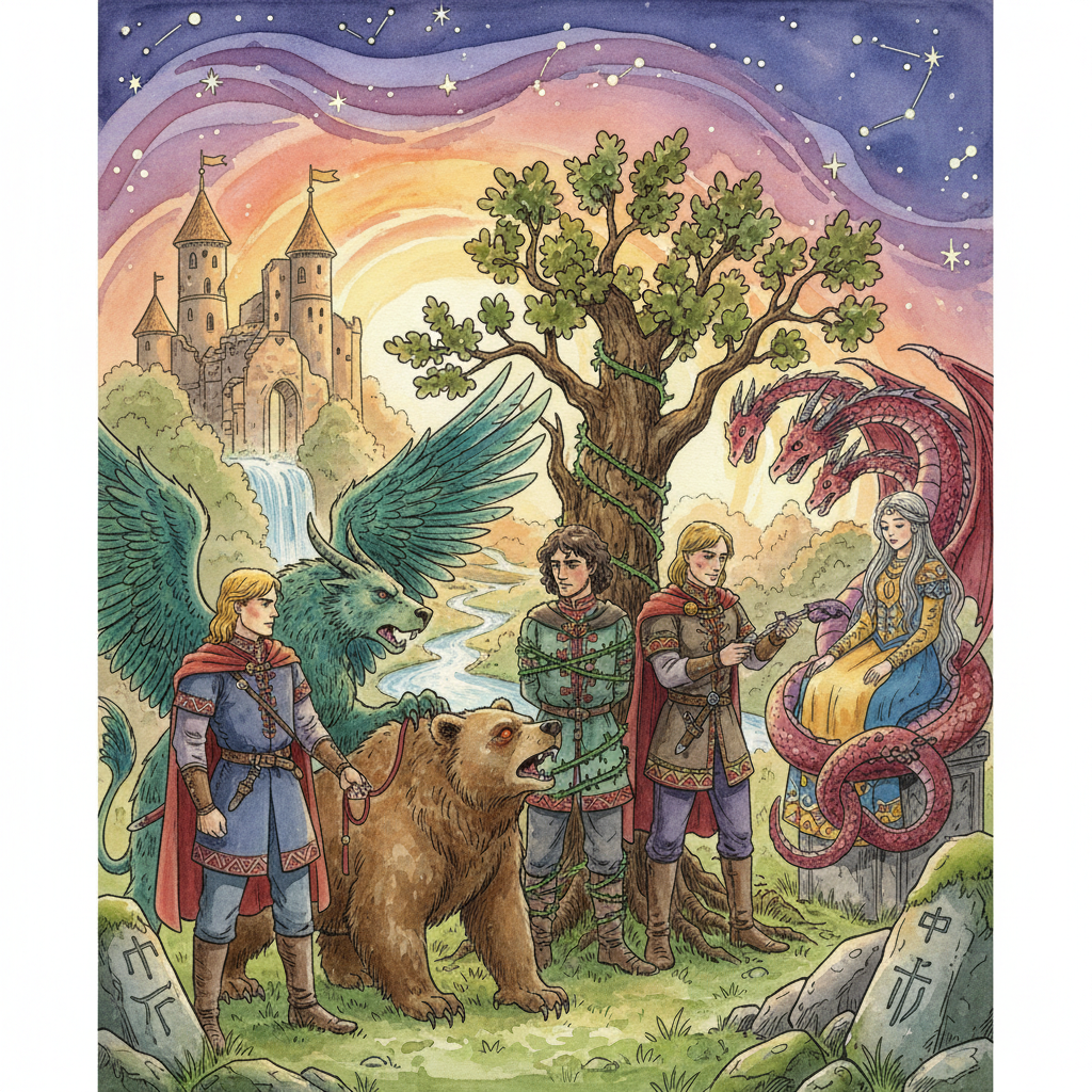 THE THREE PRINCES and THEIR BEASTS (LITHUANIAN FAIRY TALE)