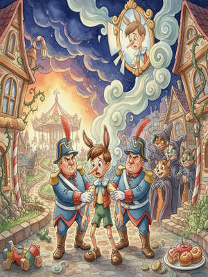PINOCCHIO IS ARRESTED BY THE GENDARMES