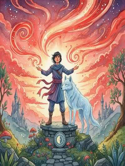THE BOY OF THE RED TWILIGHT SKY