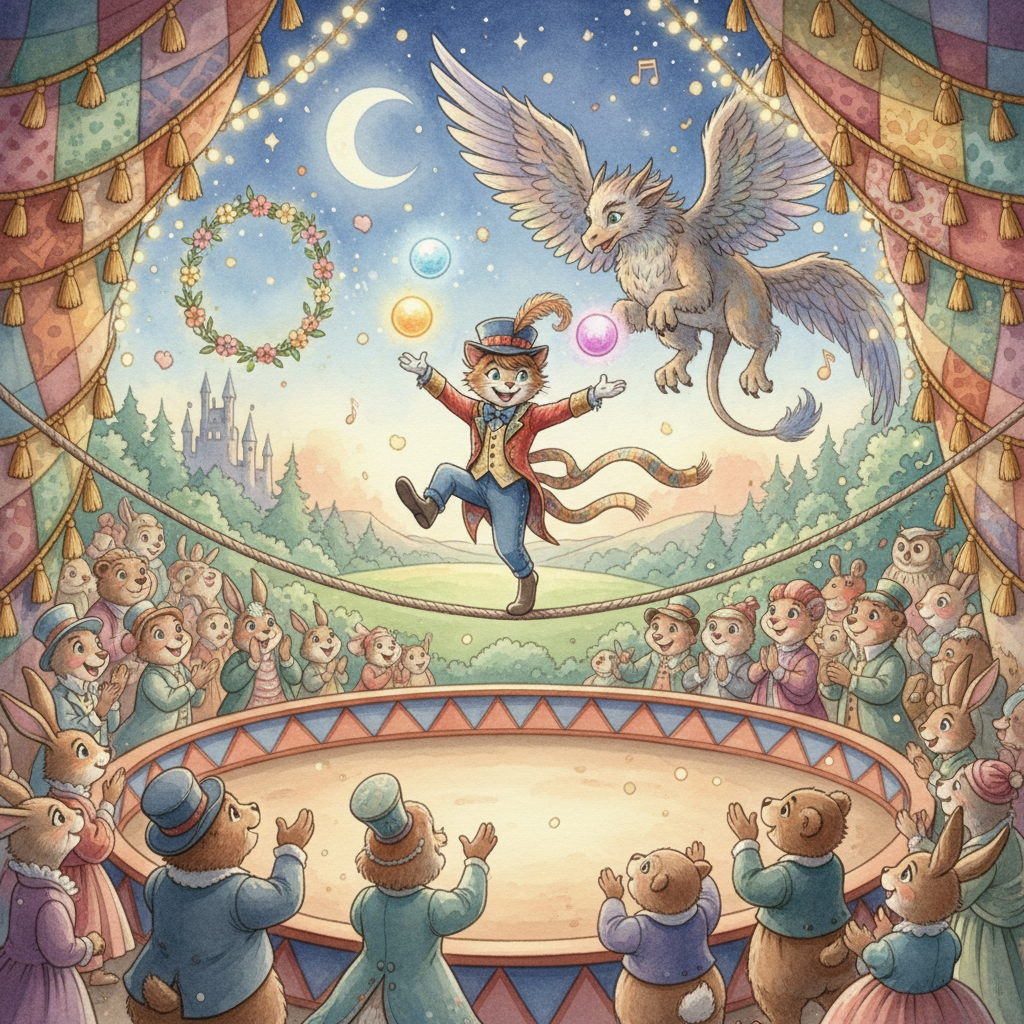 PUSS, JR., PROVES to BE a WONDERFUL CIRCUS PERFORMER