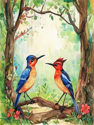 WHY THE WOODPECKER'S HEAD IS RED
