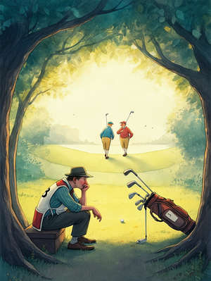 THE FABLE OF THE CADDY WHO HURT HIS HEAD WHILE THINKING