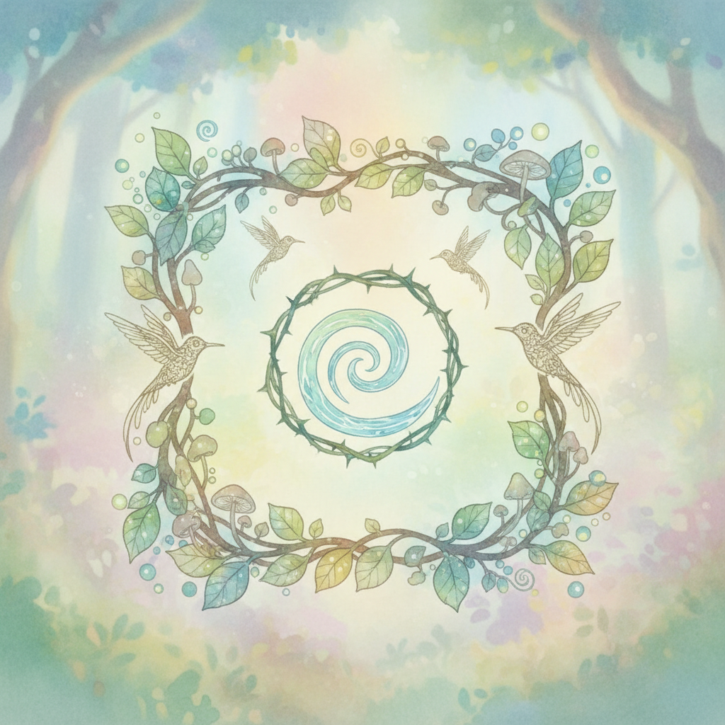 Ghibli-style decorative element for Illustration.