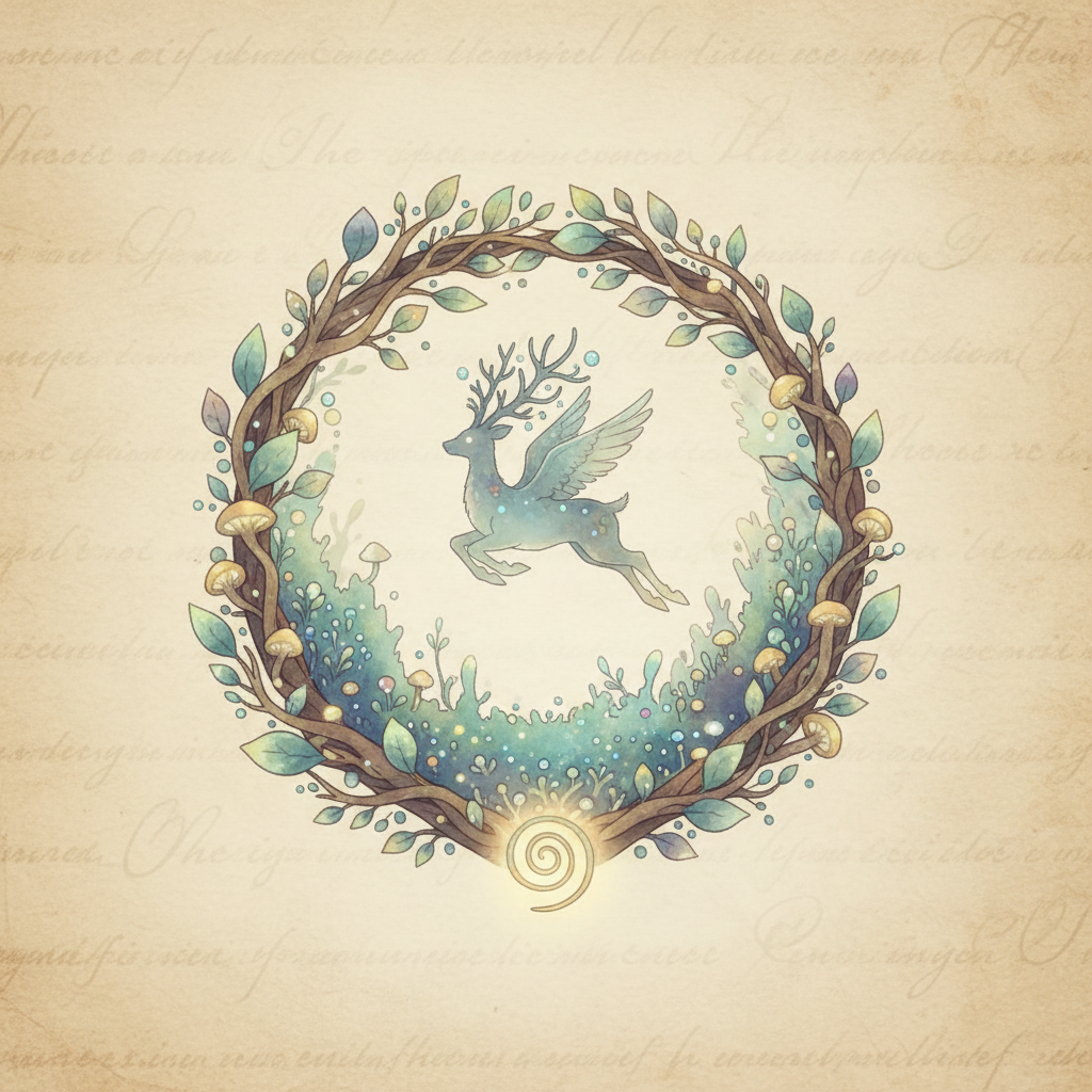 Ghibli-style decorative element for Illustration.