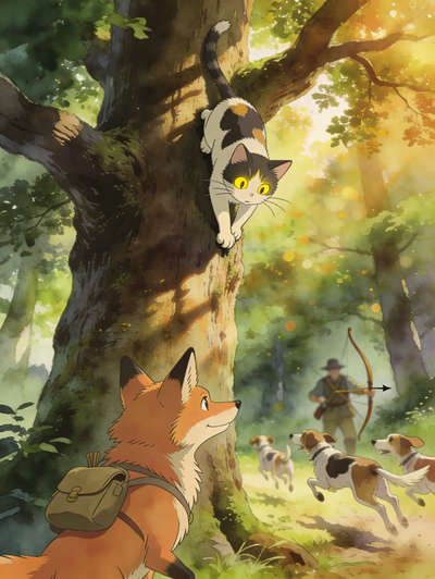 The fox and the cat