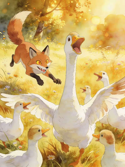 The fox and the geese