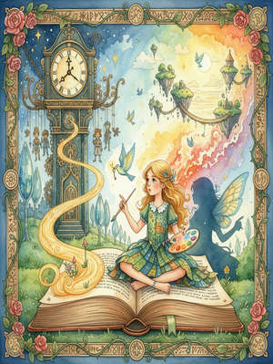A LITTLE GIRL IN A BOOK