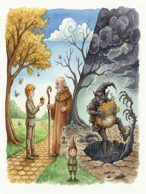 THE LITTLE MAN IN BROWN, OR THE BOY WHO LIED