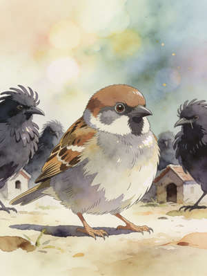 The Selfish Sparrow and the Houseless Crows