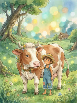 THE LITTLE BOY AND THE BIG COW