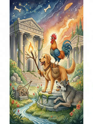 THE DOG AND THE COCK