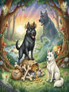 THE BLACK DOG AND THE WHITE DOG