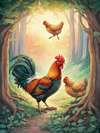 THE COCK AND HIS THREE HENS