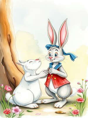 OLD WHITE WHISKERS AND MR. BUNNY