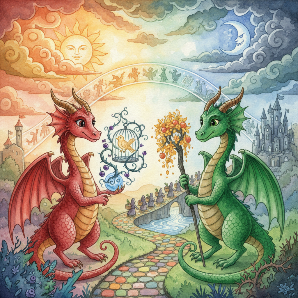 TWO GOOD NATURED DRAGONS