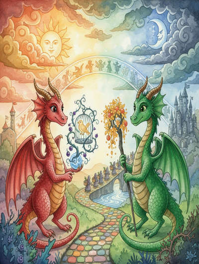 TWO GOOD NATURED DRAGONS
