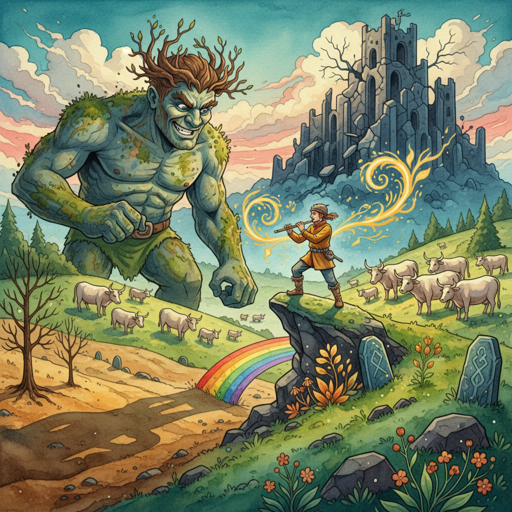 Cover: JÄTTILÄINEN JA KARJANPAIMEN