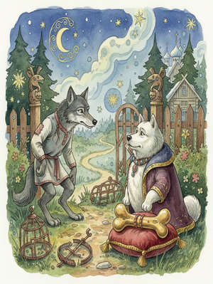 LE LOUP ET LE CHIEN MAIGRE