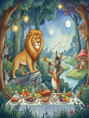 [Le Lion et l'Âne chassant](#table)